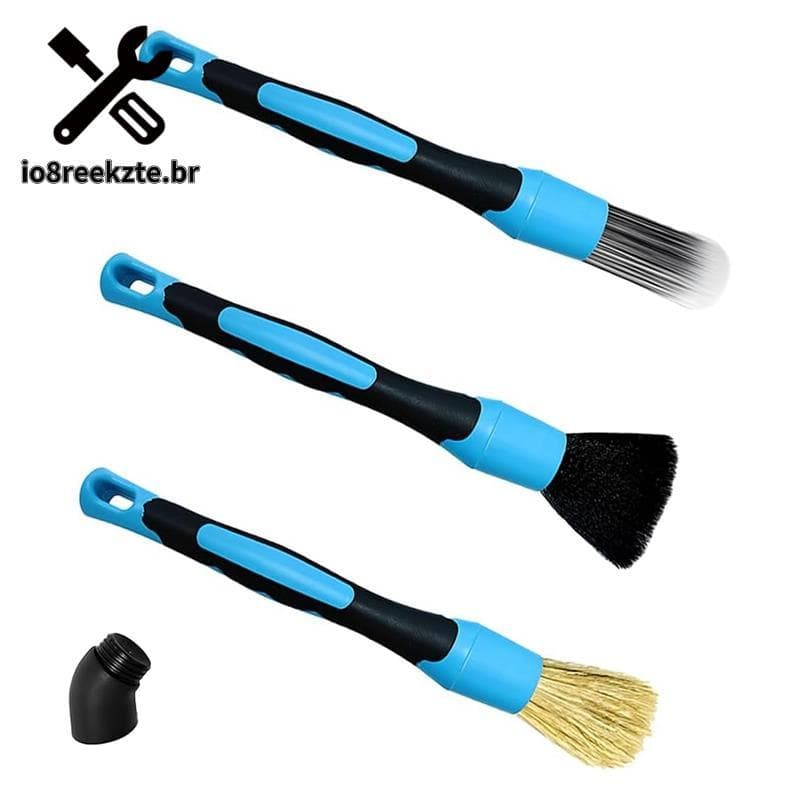 Conjunto De Escova De Detalhamento De Carro Ultramacio , 3 Peças , Escovas De Cabelo De Javali Sem Arranhões Com Cotovel