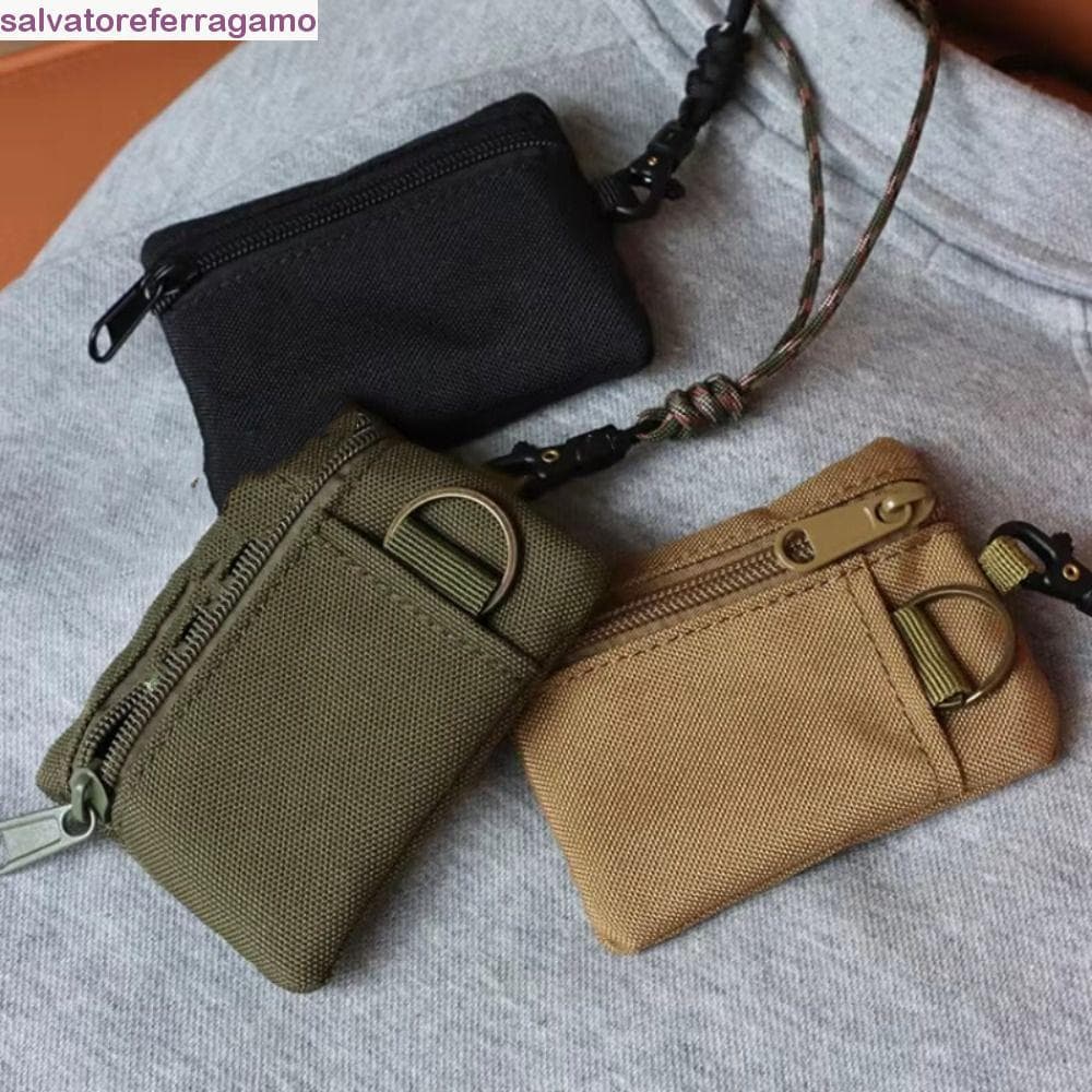 SALVATOREFERRAGAMO Mini Carteira De Tecido Oxford , Bolsa De Moedas Quadrada Casual Pendurada No Pescoço , Porta-Cartões