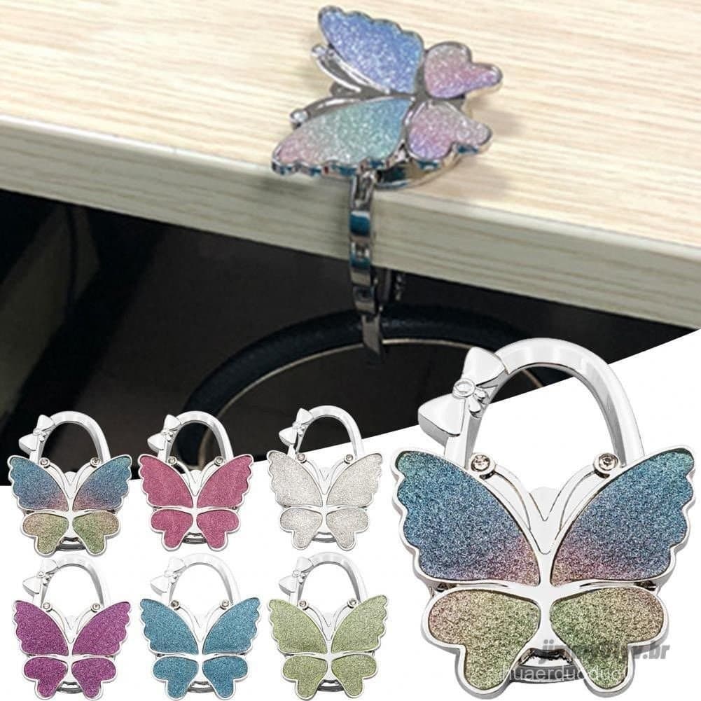 Saco Gancho Para Mesa Dobrável Decorativo Bolsa Cabide Fosco Branco Brilho Acessórios De Escritório Feminino Borda Portá