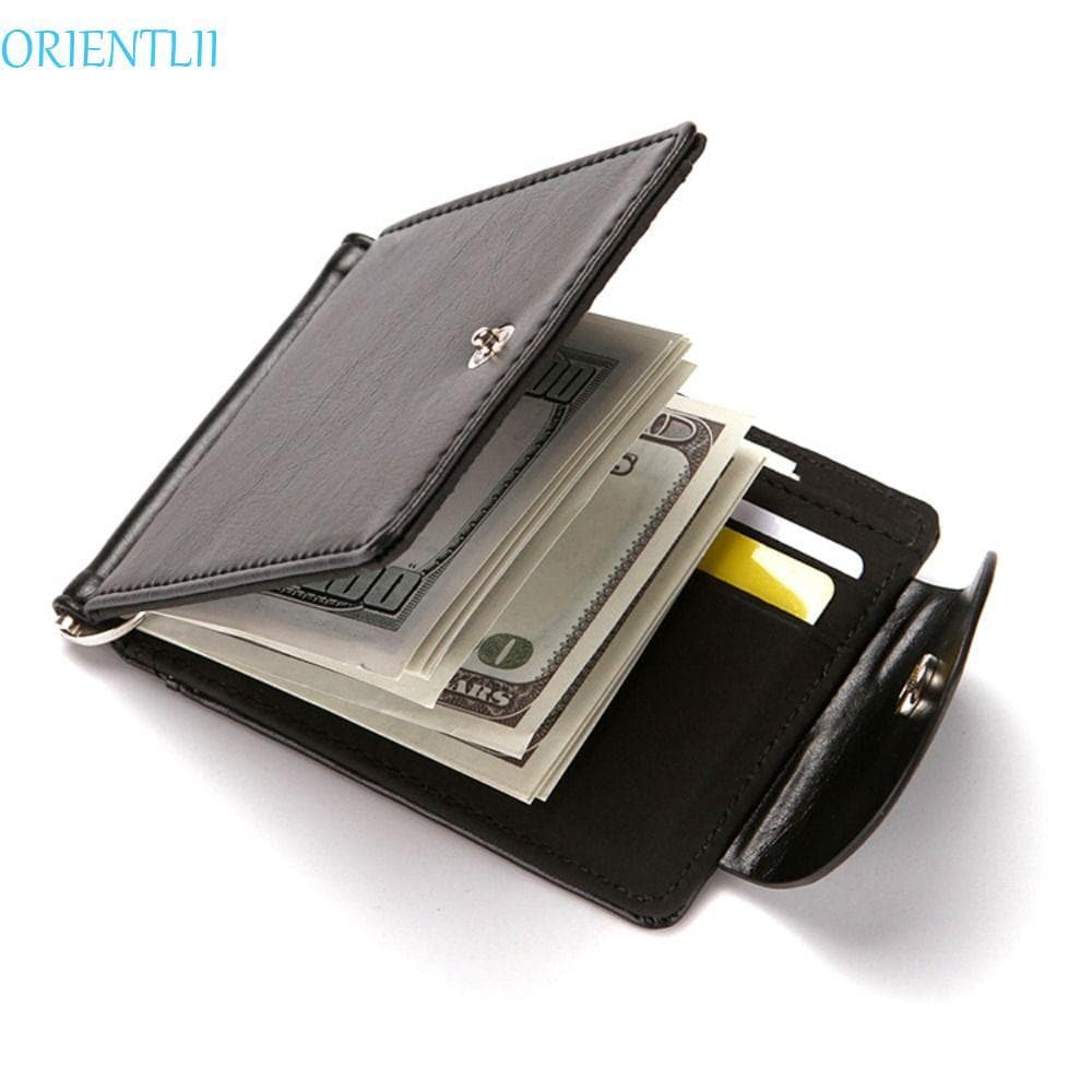 ORIENTLII Carteira Masculina Carteiras Finas Cartão De Crédito Empresarial Bifold Money Clip