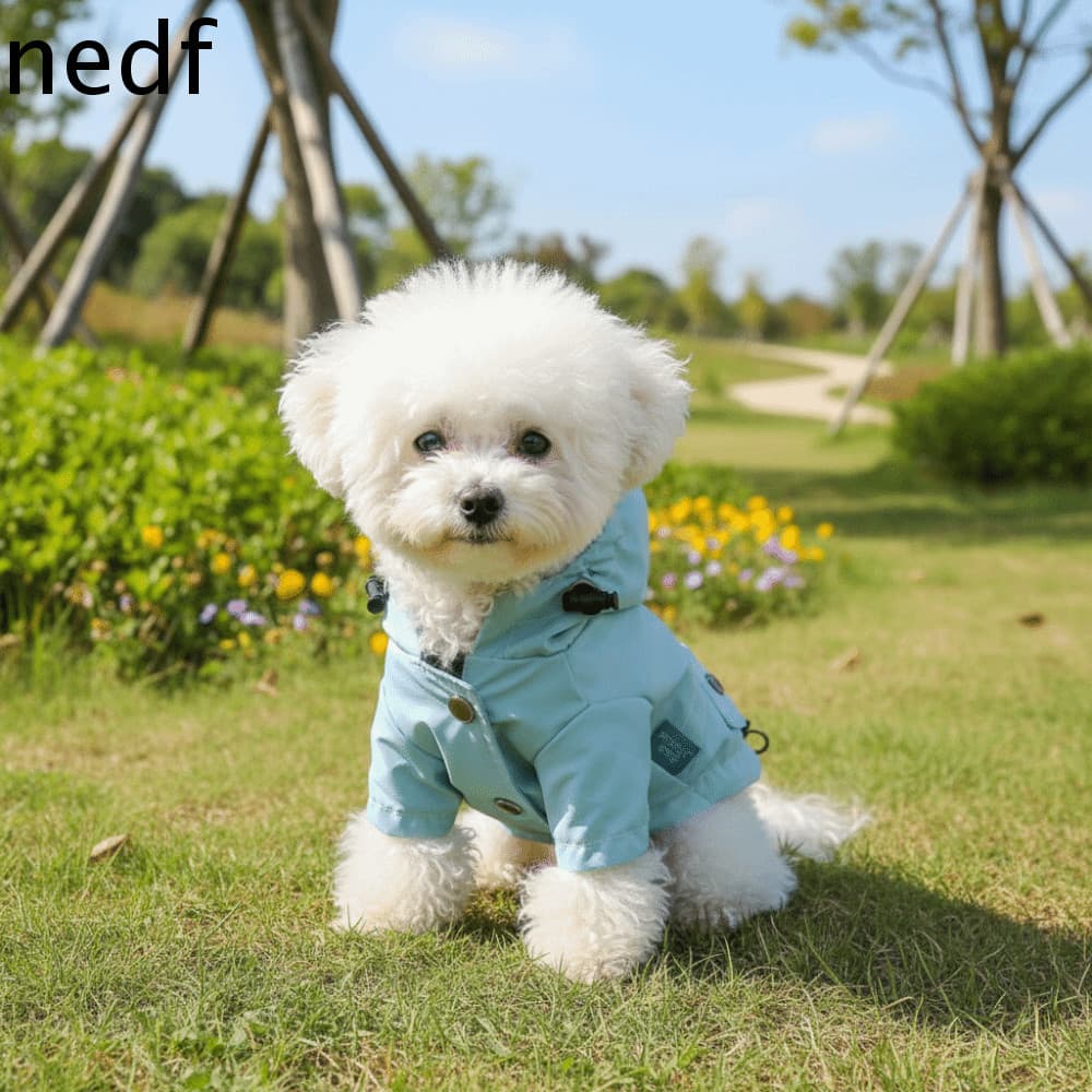 NEDFS Capa De Chuva Com Capuz Para Cachorro , Roupas Impermeáveis Cães De Duas Pernas À Prova De Vento , Jaqueta Ajustáv