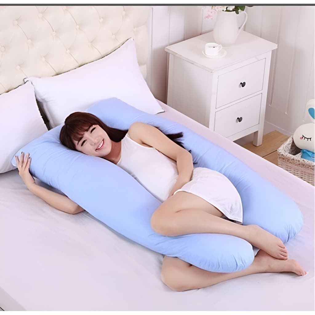 Almofada Travesseiro Gestante Corpo Para Gravida Cor Rosa Azul Branco