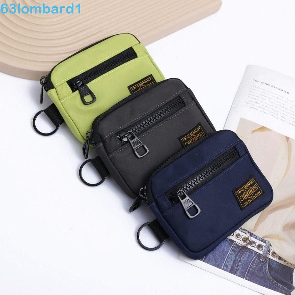 LOMBARD1 Bolsa De Moedas De Lona , Carteira Masculina Porta-Cartões De Tecido Oxford , Mini Armazenamento Portátil Para 