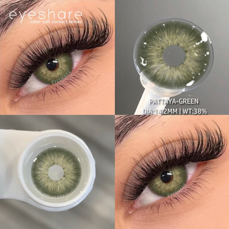EYESHARE Envio Do Brasil 2pcs Contatos Coloridos Para PATTAYA-GREEN Verdes Cosméticos Maquiagem Anual Entrega Rápida
