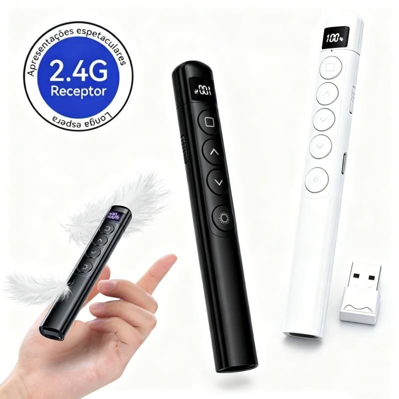 Caneta de Apresentação Sem Fio 2.4GHz Clicker USB para Powerpoint e Projetor de Escritório