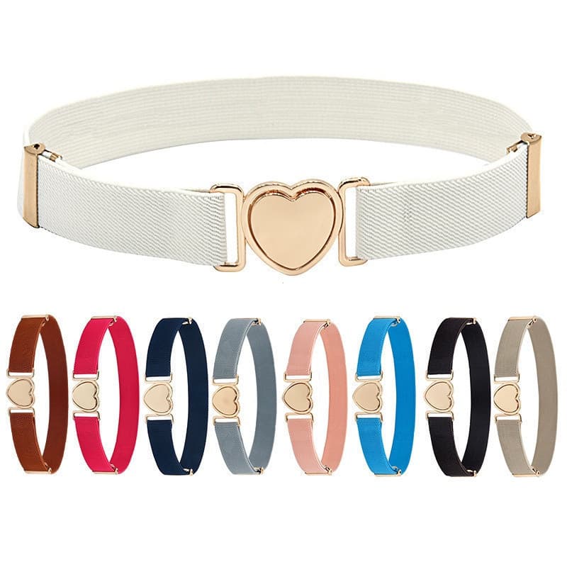 Cinto Elástico Para Crianças Meninas Ajustável De Cintura Adolescentes Fivela Do Coração