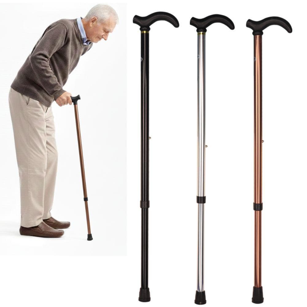 BENGALA APOIO BASTAO AUXILIAR RETRATIL CAMINHADA REGULAVEL EM ALUMINIO IDOSOS MONTANHAS PONTEIRA ANTIDERRAPANTE