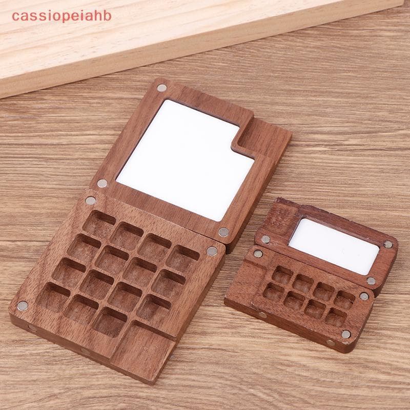 (cassiopeiahb) Paleta De Aquarela Portátil Caixa De Pintura Artesanal Vazia Nozes Acrílica Aquarelas