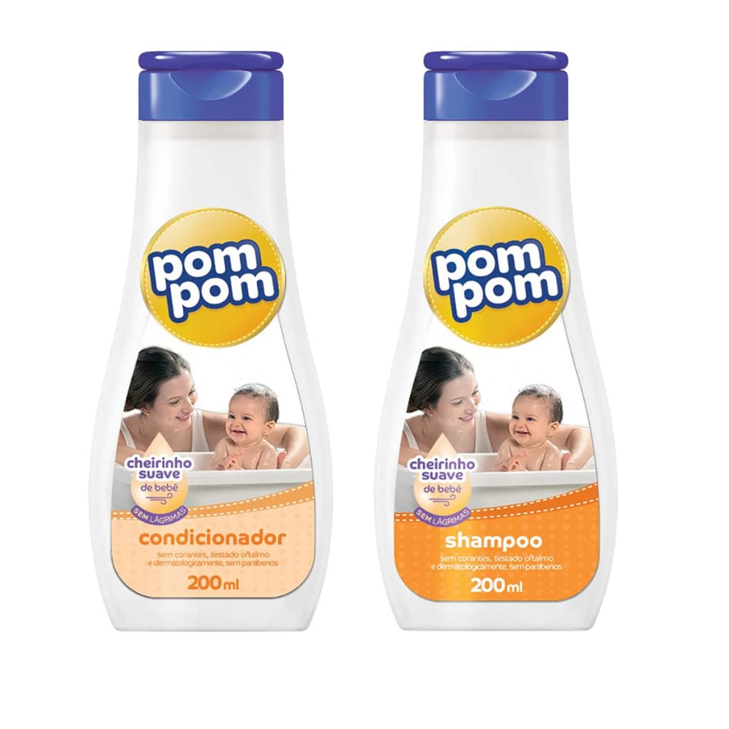 Kit Shampoo e Condicionador Pom pom 200ml Suave ou Camomila - ENVIO RÁPIDO