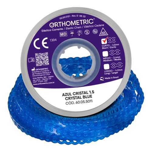 Elástico Corrente Curto 1,5m Aparelho Ortodôntic Orthometric