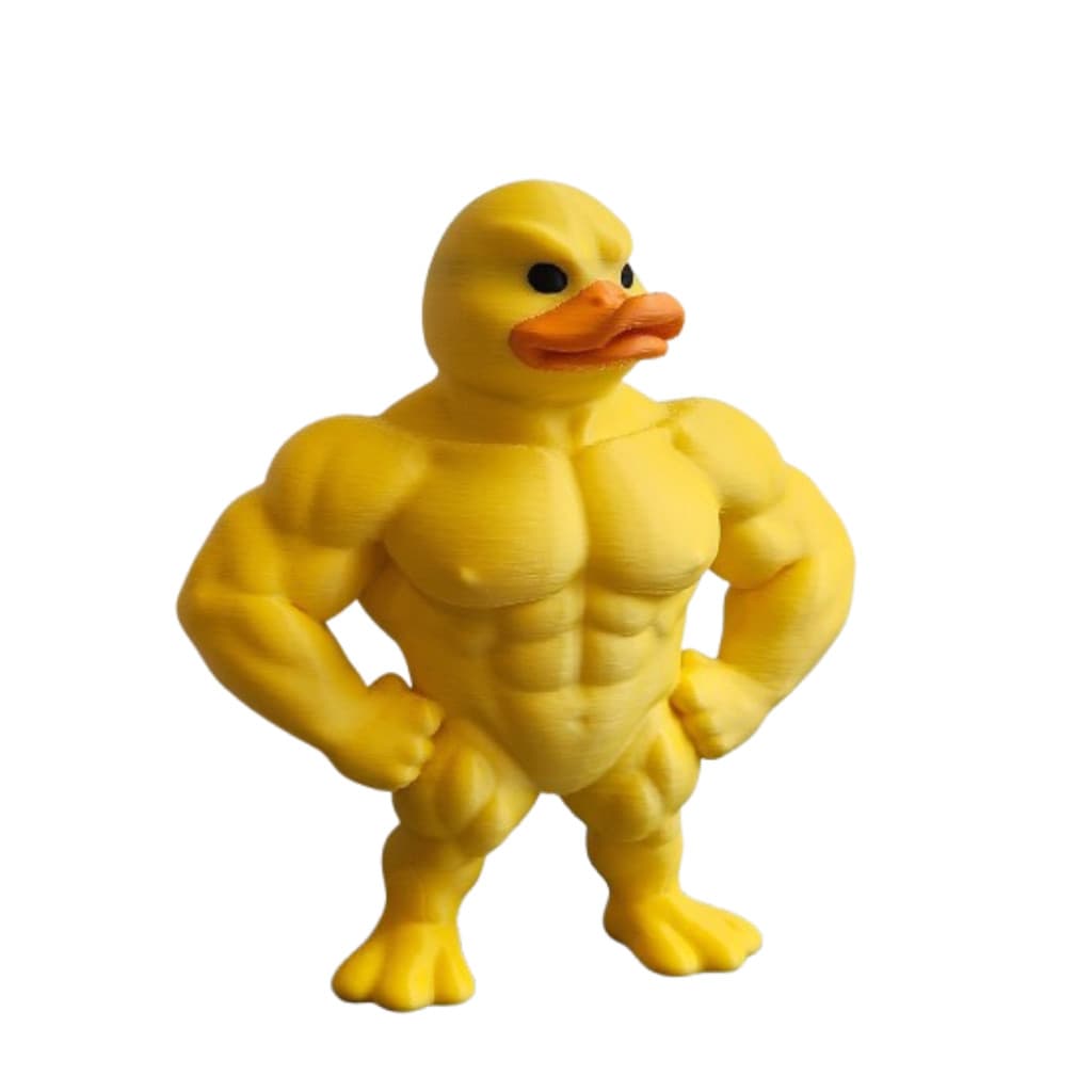 Boneco Pato Bombado Musculoso Bodybuilder – Enfeite Criativo e Divertido