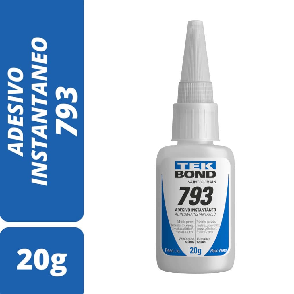 Kit 1/3/5 Colas Instantâneas TekBond 793 20g – Fixação Ultra Forte Para Unhas Postiças/Fibra e Pedrarias