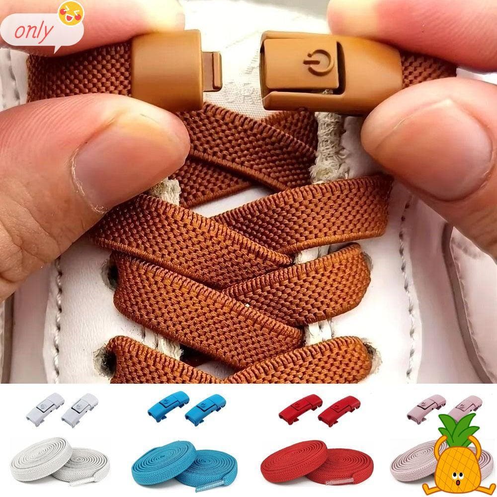 ONLYGOODS Cadarços Com Trava De Pressão , Planos Coloridos De 8 Mm Sem , Acessórios Para Sapatos De Design Ampliado