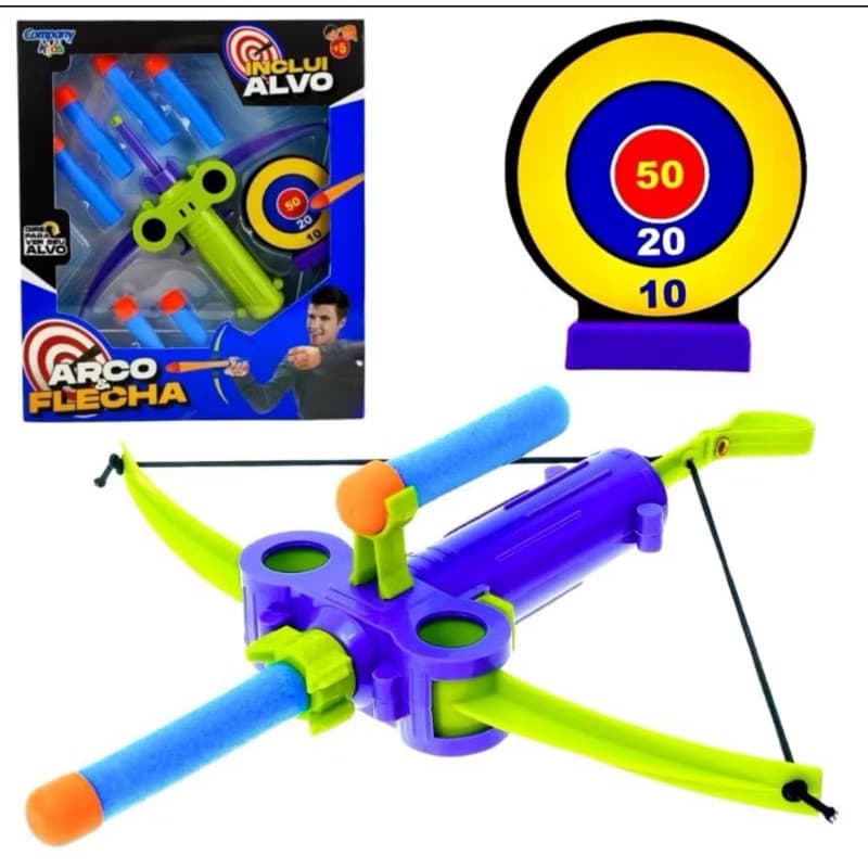 Kit 2 Arco e flecha, alvo, tiro de dardos, flecha de brincar, arminha de alvo, tiro em alvo Diversão Menino