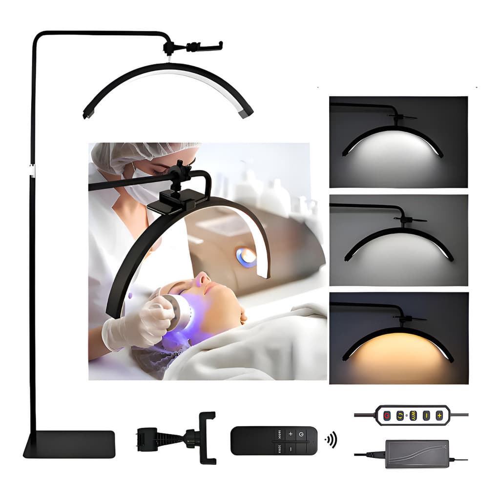 Luminaria Meia Lua Estetica Mesa Spa Arco 3 Tons Ajustavel Salao Beleza Limpeza De Pele