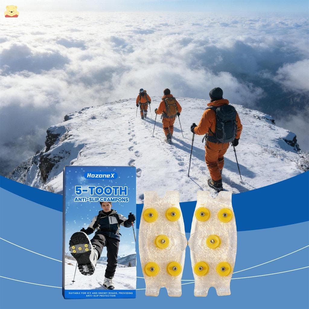 Grampos De Gelo Antiderrapantes De Cinco Dentes , Montanhismo De Neve , Aderência Durável , Pontas De Fricção Portáteis 