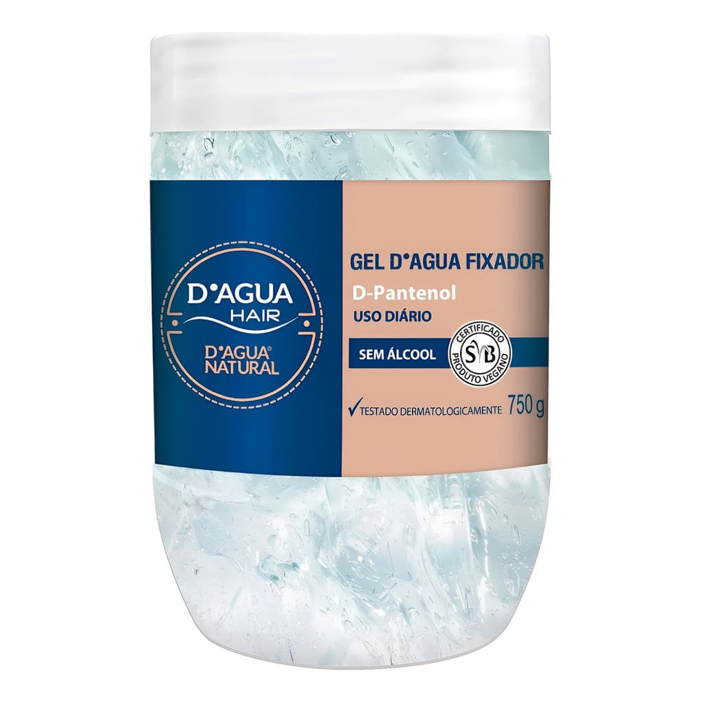 Gel Fixador Dagua Natural Hair 750g Sem Álcool Vitamina B5