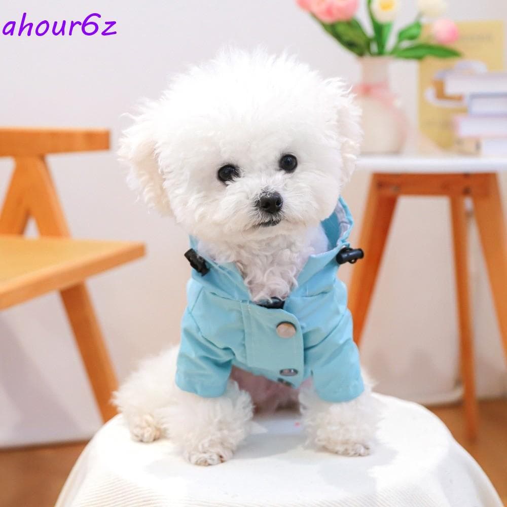 Capa De Chuva Com Capuz Para Cachorro AHOURZ , Roupas Ajustáveis À Prova D'água Cães De Duas Pernas , Casaco De Vento An