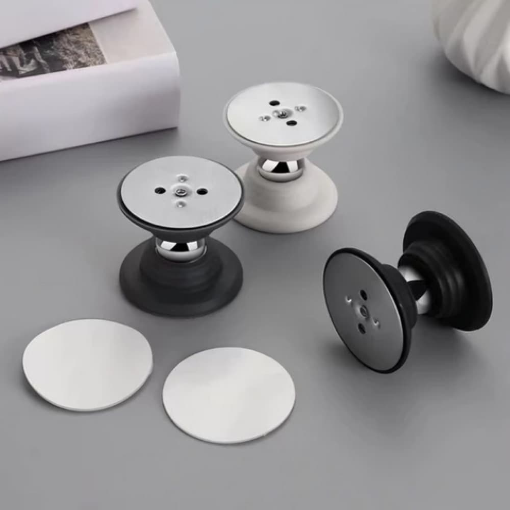 Prendedor Batetor Trava Fixador PARA Porta Imã Magnético Adesivo Inox Preto