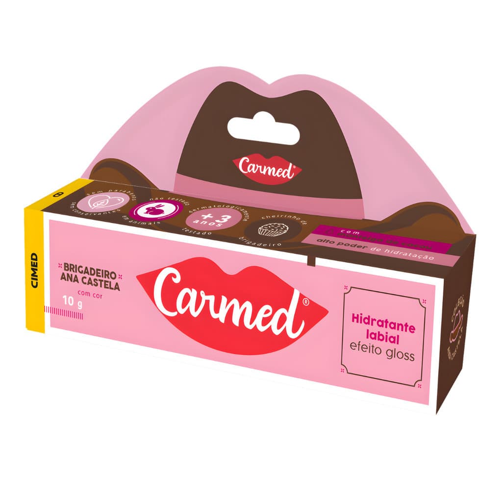 Carmed Hidratante Labial Brigadeiro Ana Castela - Edição Ilimitada, Bisnaga 10g, Cheirinho de Brigadeiro