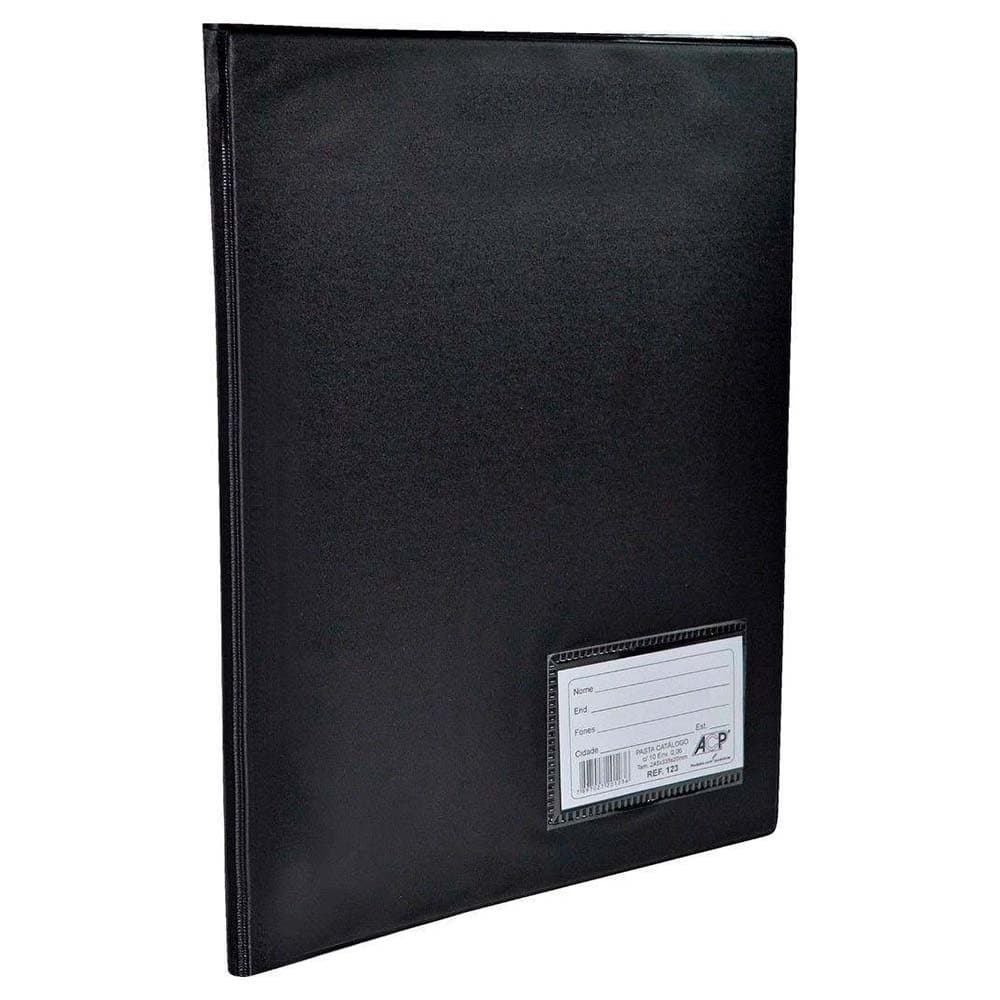 Pasta Catálogo Oficio A4 Com 50 Plasticos Fino 0,06mm 245x335x20mm Com Visor 2cm Ref:122 ACP