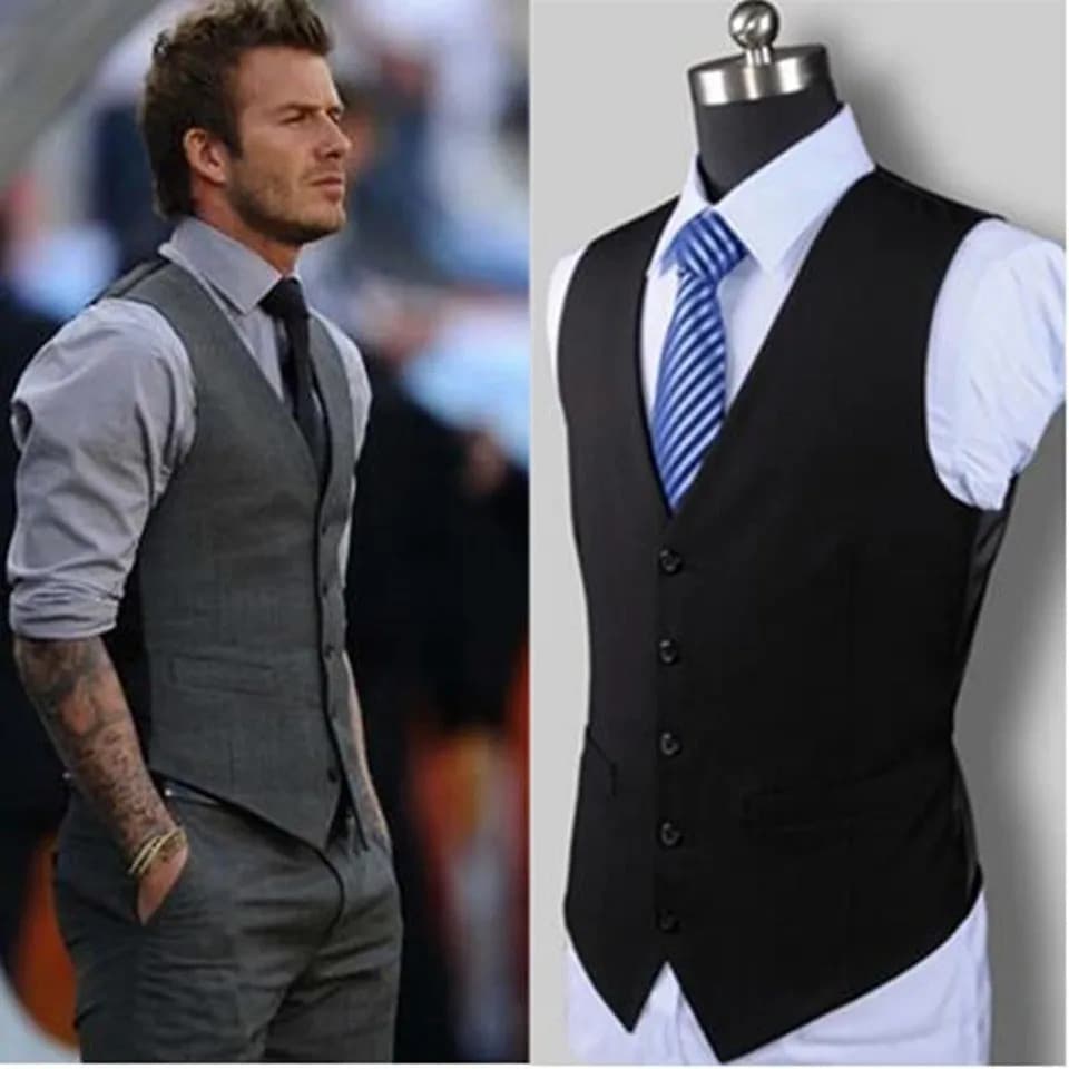 Colete masculino casual slim fit, colete formal masculino preto e cinza, novos modelos de coletes masculinos, gilet homm