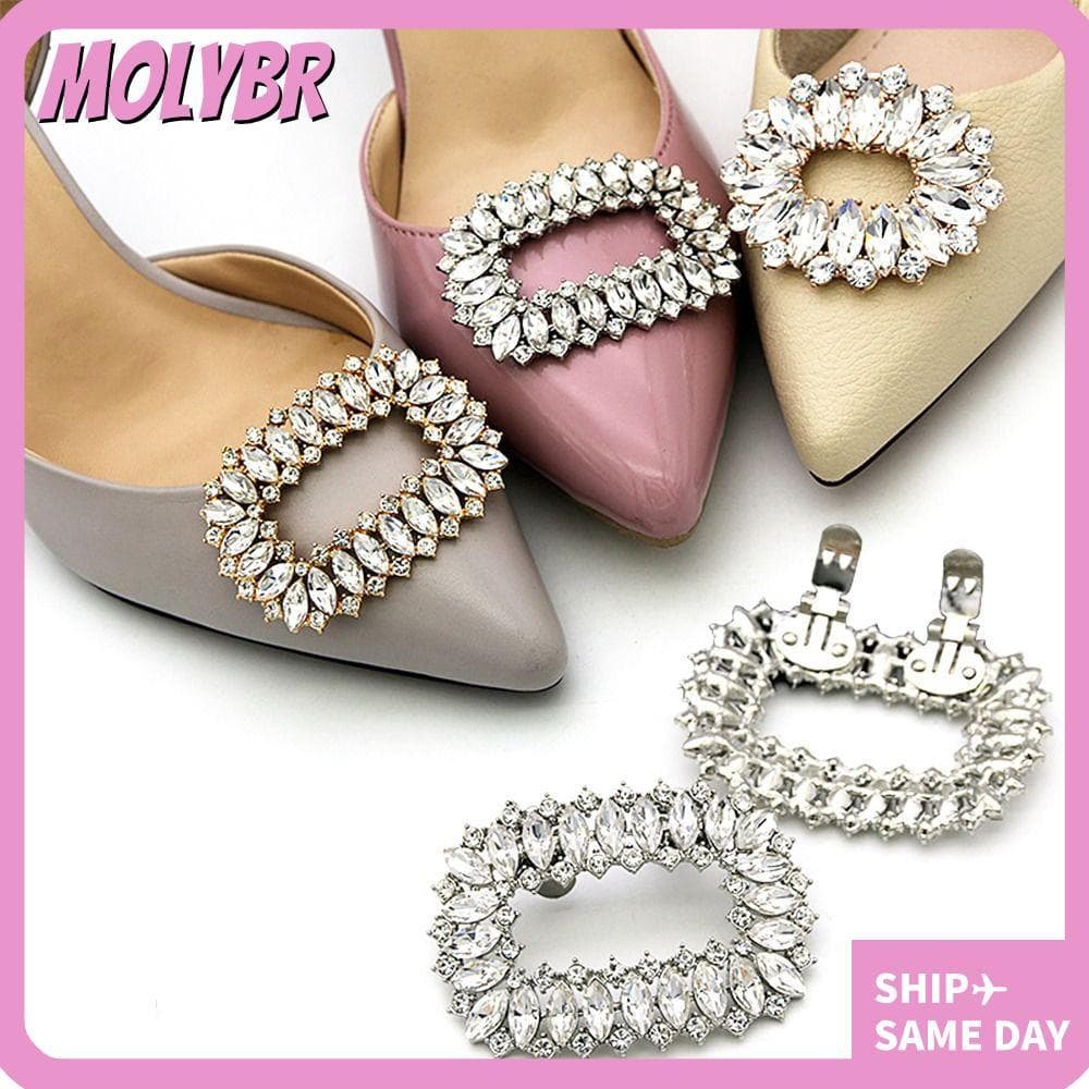 MOLYBR 1 Peça Clipes De Sapato Sapatos De Noiva Salto Alto Strass Fivela De Cristal