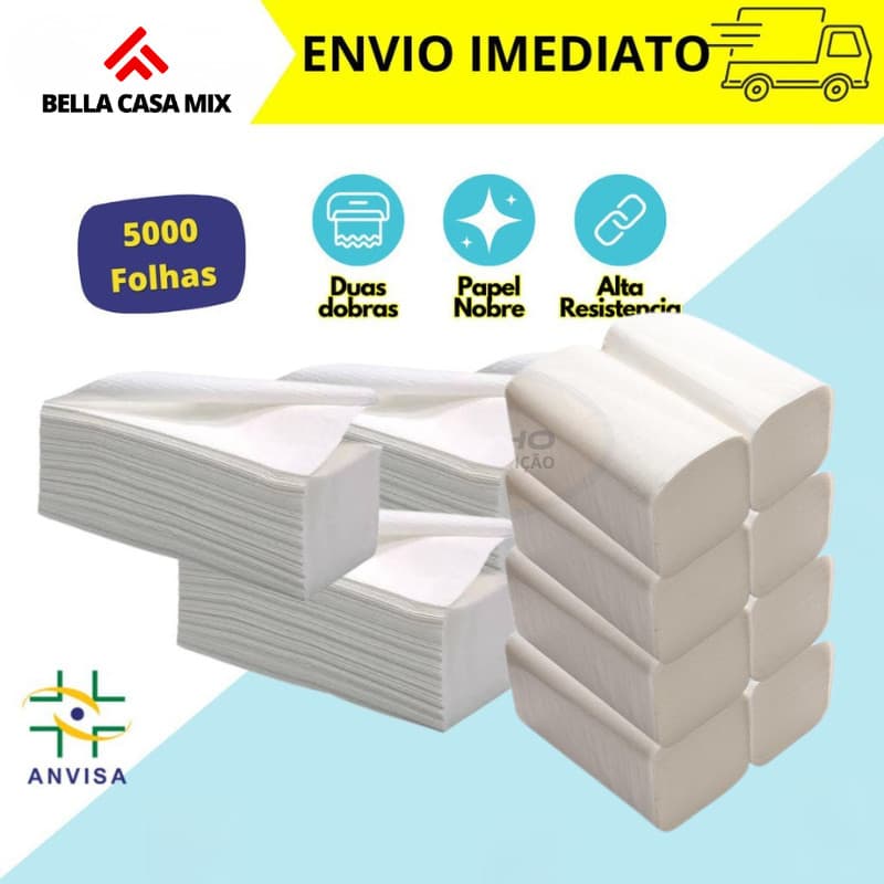 Papel Toalha Interfolha Branco 20x20 C/1.000 folhas