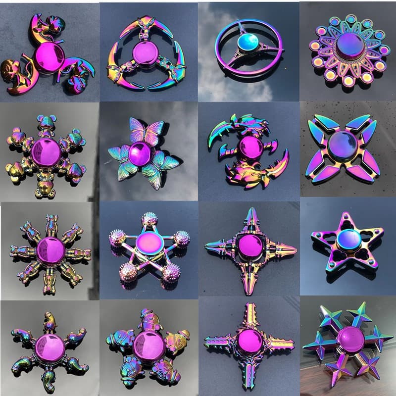 2022TOP Novo Colorido Fidget Spinner Liga De Zinco Alívio Do Estresse Brinquedo Manual Dedo Fábrica Atacado Metal Girand