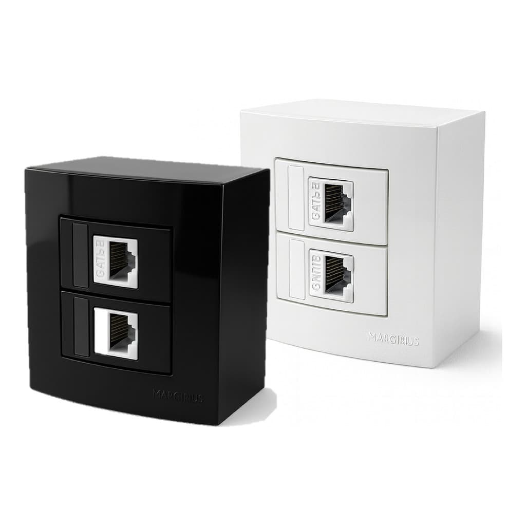 Tomada Sobrepor Rede Rj45 Cat6 Internet Placa Tampa Keystone