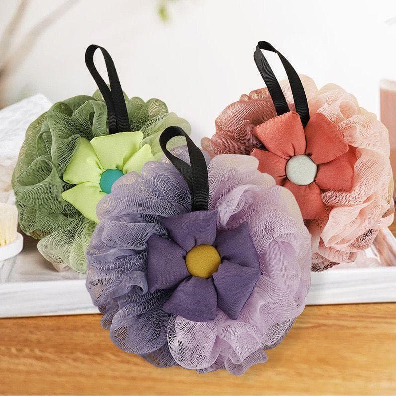 Kit 6 Bucha de Banho com Flor Limpeza Corporal Macia