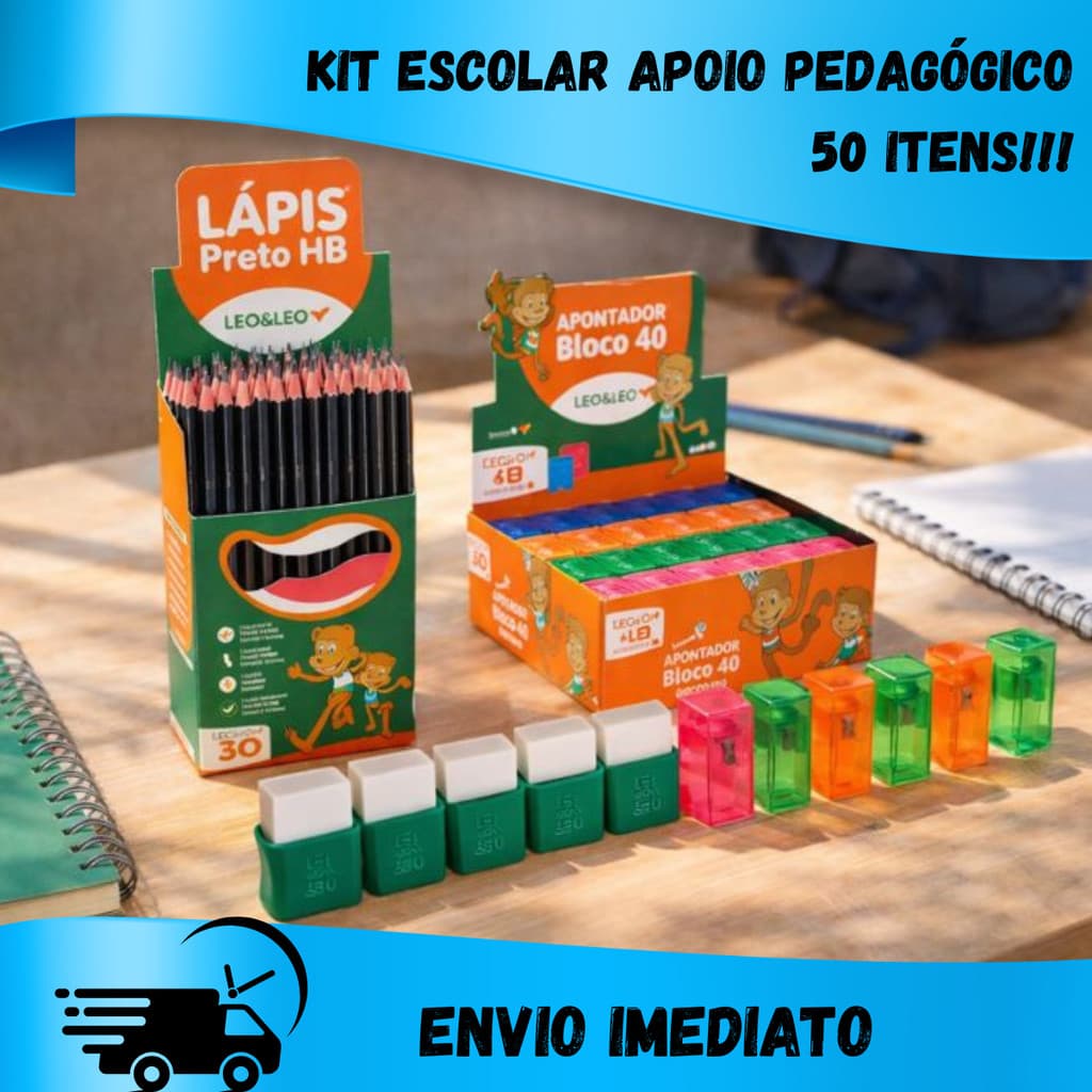 Kit Material Escolar Econômico Lápis Borracha Apontador Volta ás Aulas Reserva Para Professores e Escolas.