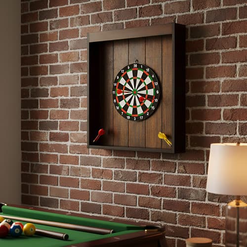 Jogo de Dardos Tiro ao Alvo Profissional Família 6 Dardos Diversão Casa Competição Cor Tabaco