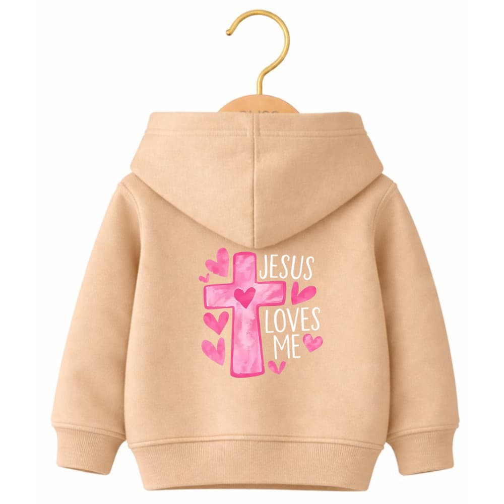 Moletom Canguru Infantil Estampa Jesus Loves Me 1015 Conforto Térmico Resistente