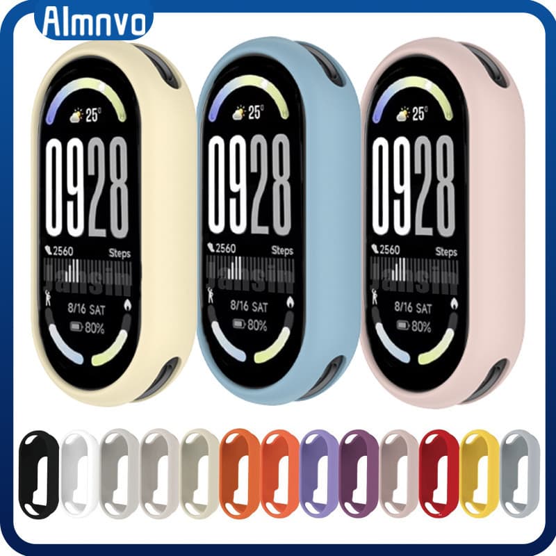Capa Capinha De Silicone Para Relógio Smartwatch Xiaomi Mi Band 10 9 8 Case Hollow Anti Gores Acessórios