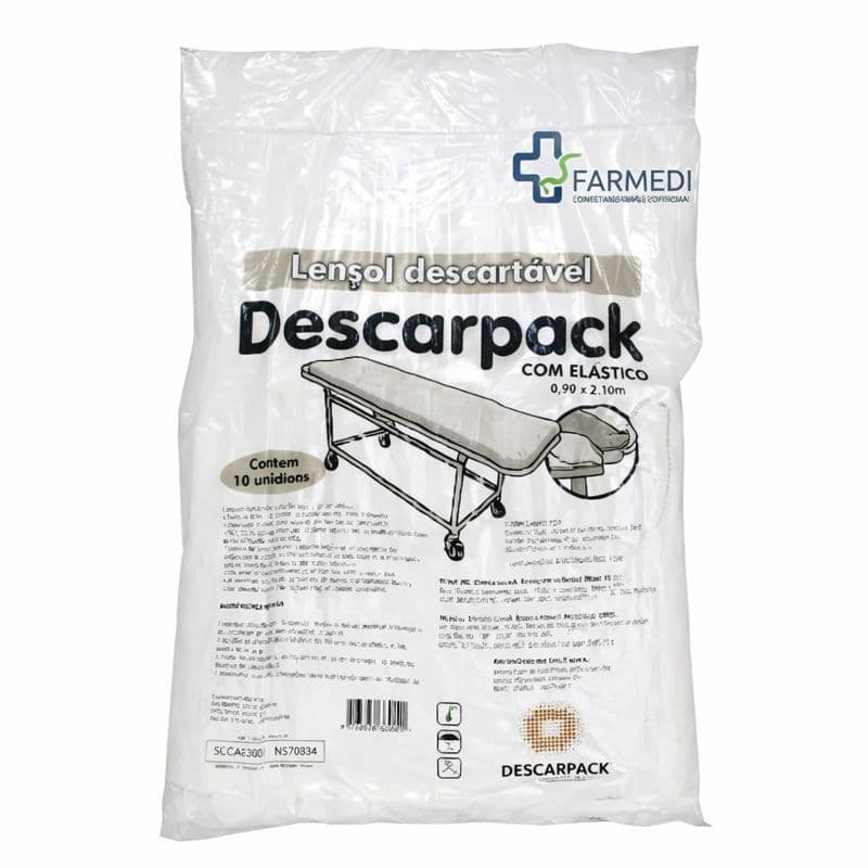 LENCOL DESC COM ELASTICO DESCARPACK PACOTE 10 UNID