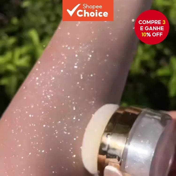 Pó Corporal De Fada Cintilante Rosa Com Tapinhas De Alto Brilho