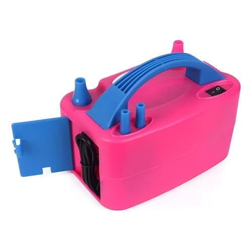 Inflador Elétrico Balão Compressor Bomba 2 Bicos Festa Rosa