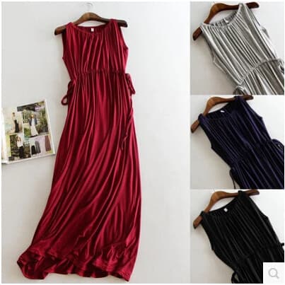 Frete grátis primavera verão novo estilo com decote em V cordão solto saia de maternidade Plus Size vestido estiramento 