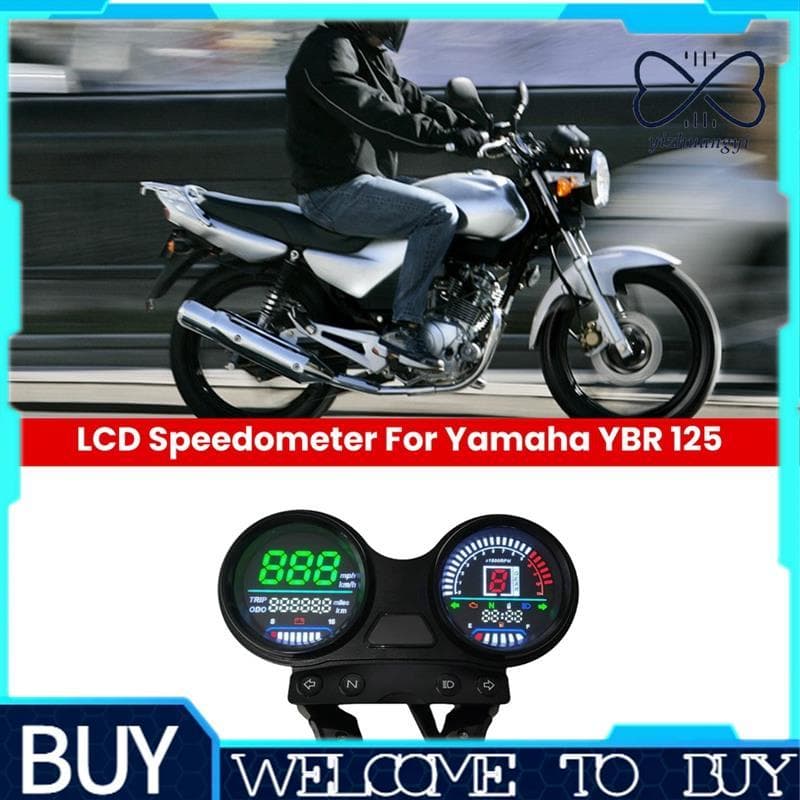 Velocímetro Digital LCD Odômetro Para YBR 125 Com Painel Móvel De Carga USB RPM