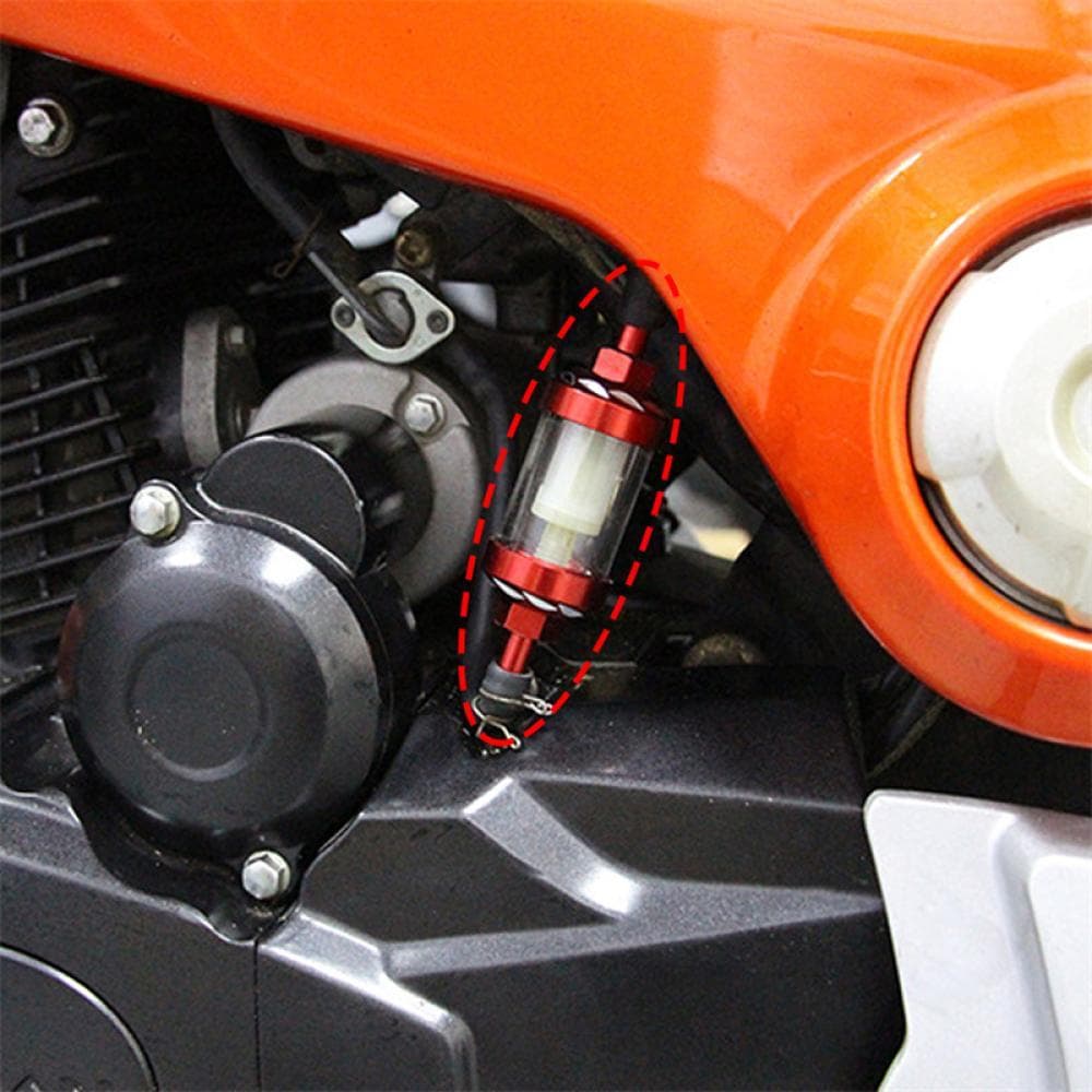 TKEY CNC Liga De Alumínio 8mm Motocicleta Vidro Gás Combustível Gasolina Filtro Óleo Para ATV Sujeira Pit Bike Motocross