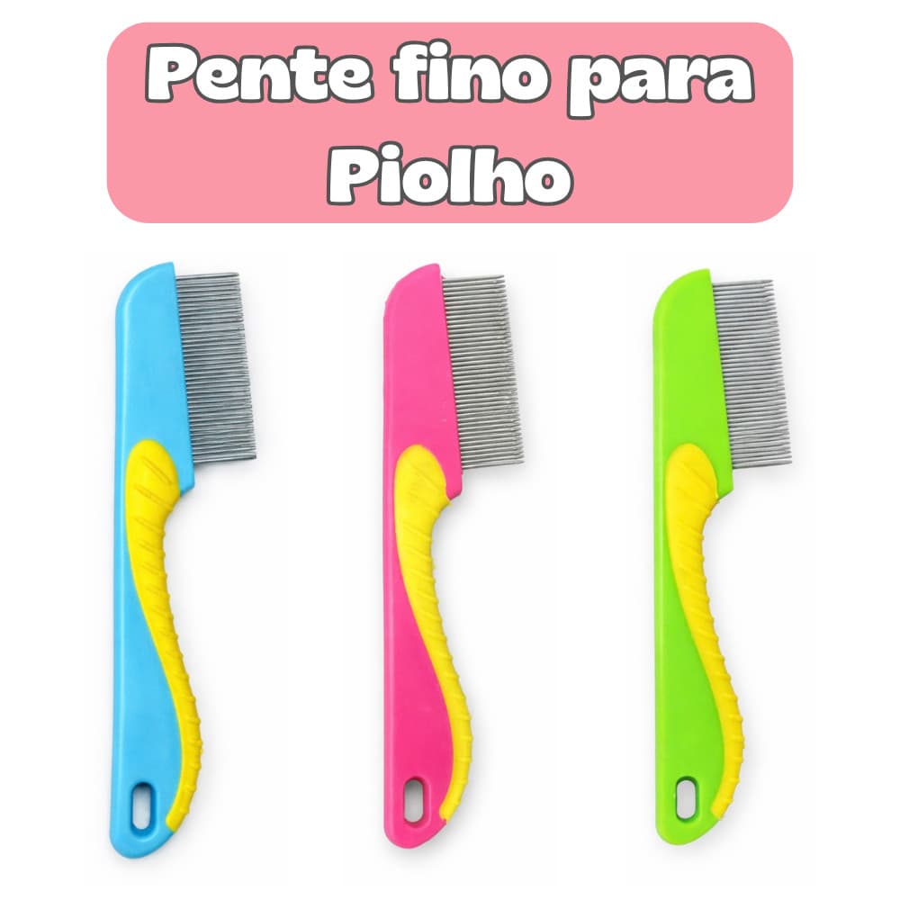 Pente com cabo Extrator De Piolhos Lêndeas Aço Inox 