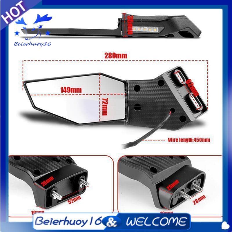 Espelho Lateral De Motocicleta Para ZX6R ZX10R ZX12R