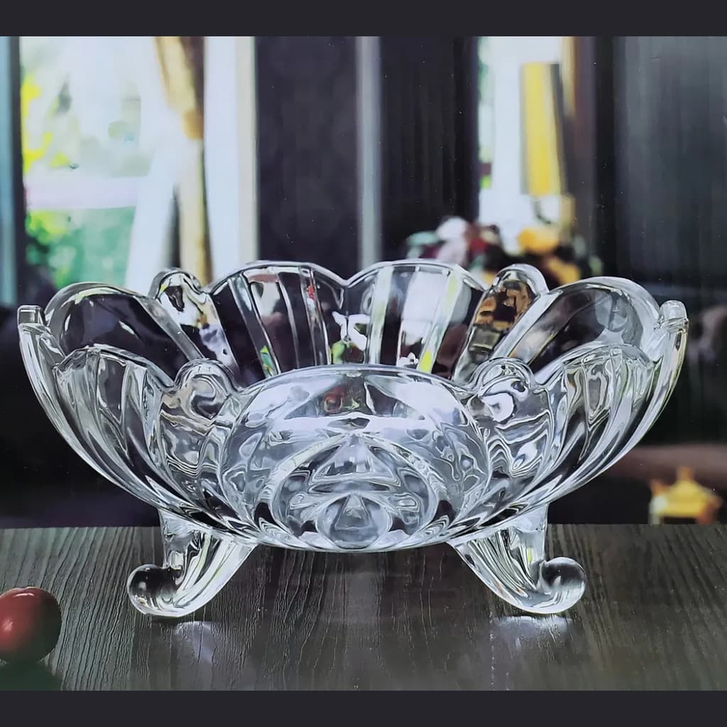 Fruteira Centro De Mesa Cristal 23cm  Saladeira Decorativa 