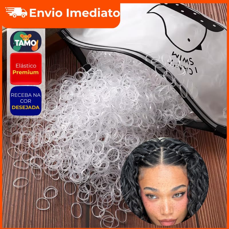 500 Elásticos de Silicone Transparente para Cabelo – Tranças