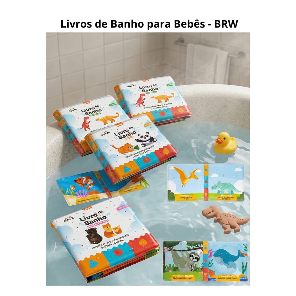 Kit 3 livros de Banho para Bebês