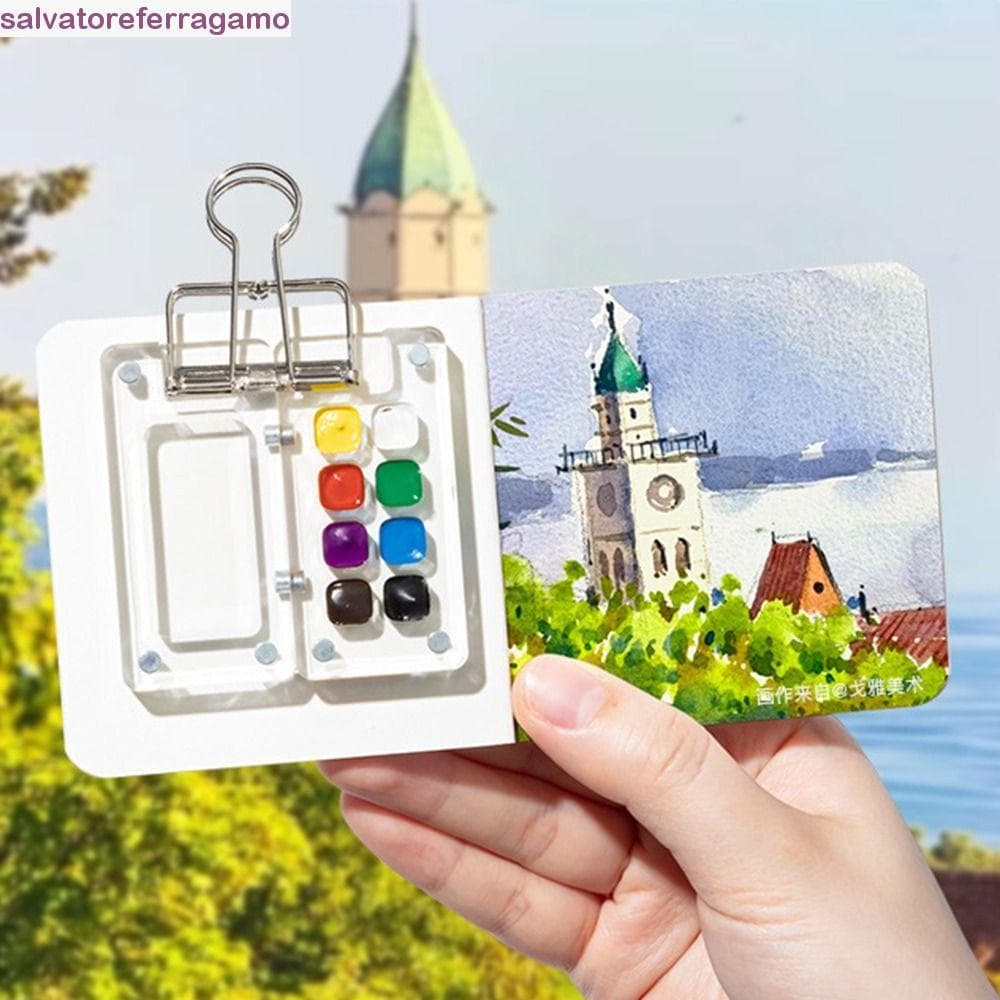 Paleta De Tinta Aquarela SALVATOREFERRAGAMO , Caixa De Pigmento Dobrável Acrílica , Mini Pintura Vazia