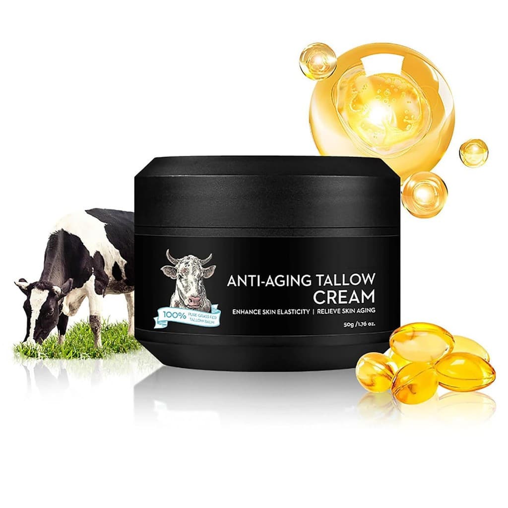 Creme Antirrugas Intensivo para Homens, Enriquecido com Sebo Bovino para Maior Elasticidade da Pele, Intensamente Hidrat