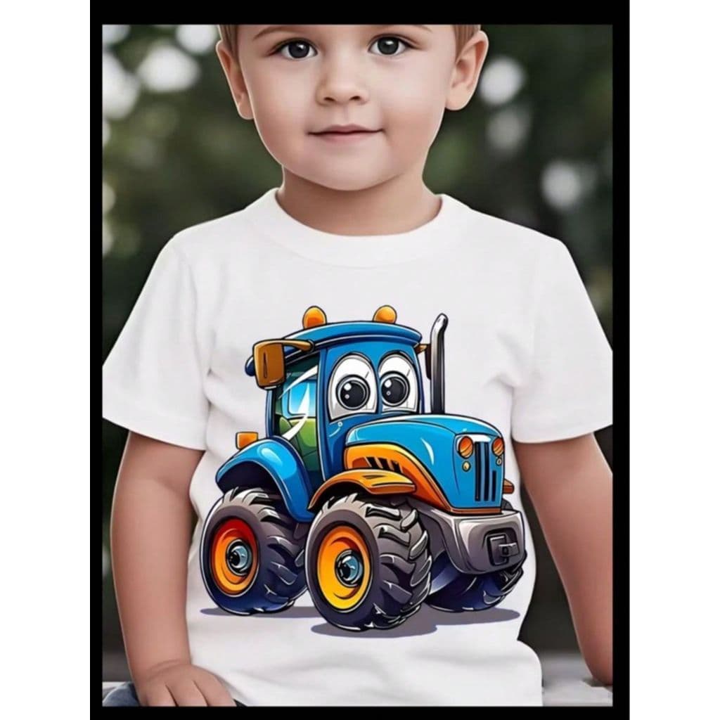 Camiseta Infantil Menino Estampada Trator 100% Algodão