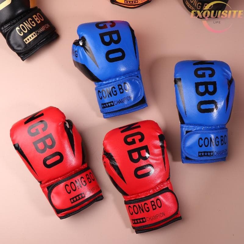 [EL] Crianças 6oz Luvas De Treinamento De Boxe Profissional Sparring Couro PU Respirável Muay Thai Punching Karate Novo